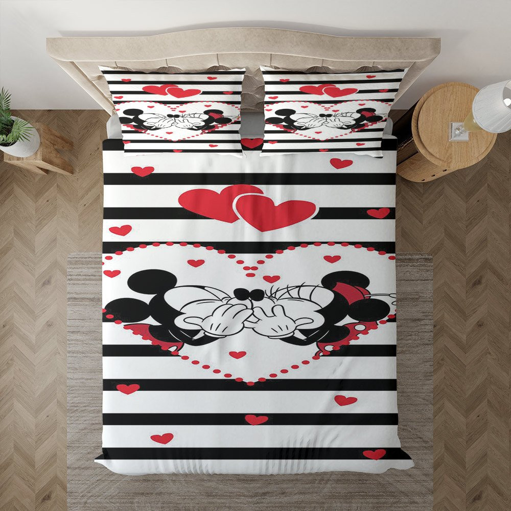 Disney Micky Kuss Minnie Maus Micky Liebe Kinderbettwäsche - Bettwäsche