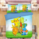 Pikachu 8 und seine Freunde Pokemon Charaktere Kinderbettwäsche – Bettwäsche