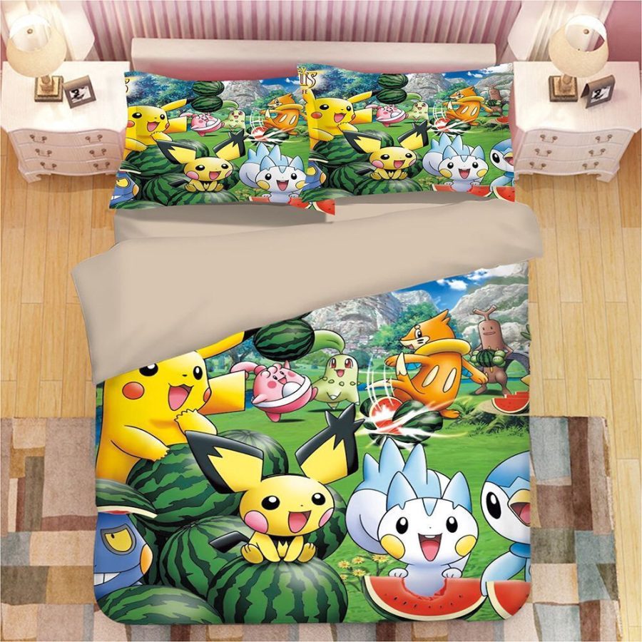 Pikachu und seine Freunde Pokemon Alle Charaktere Kinderbettwäsche - Bettwäsche – Bild 3