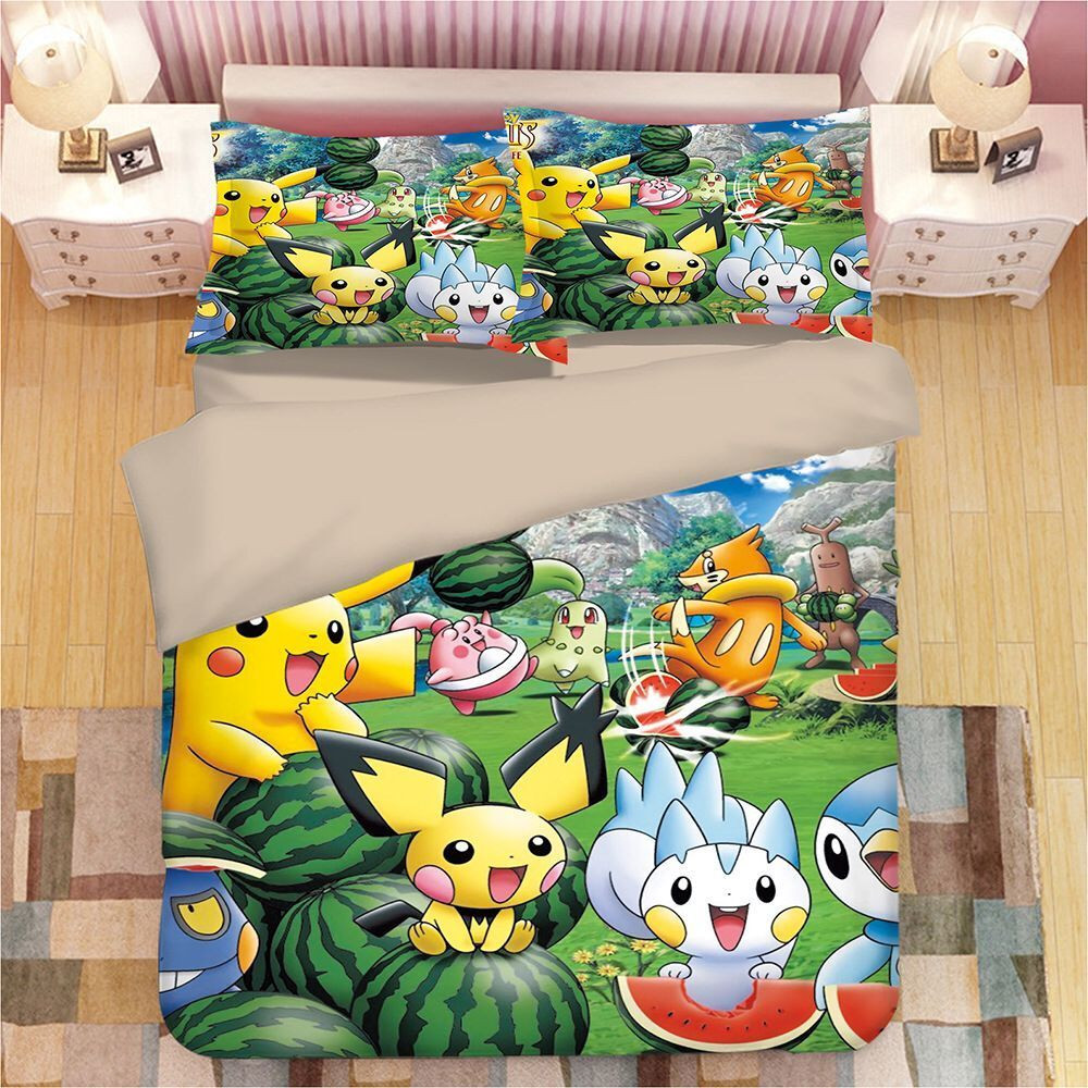Pikachu und seine Freunde Pokemon Alle Charaktere Kinderbettwäsche - Bettwäsche