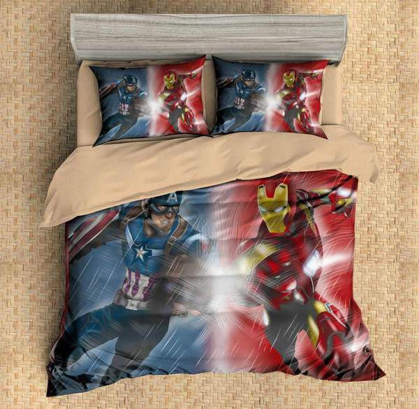 Captain America gegen Iron Man Kinderbettwäsche - Bettwäsche
