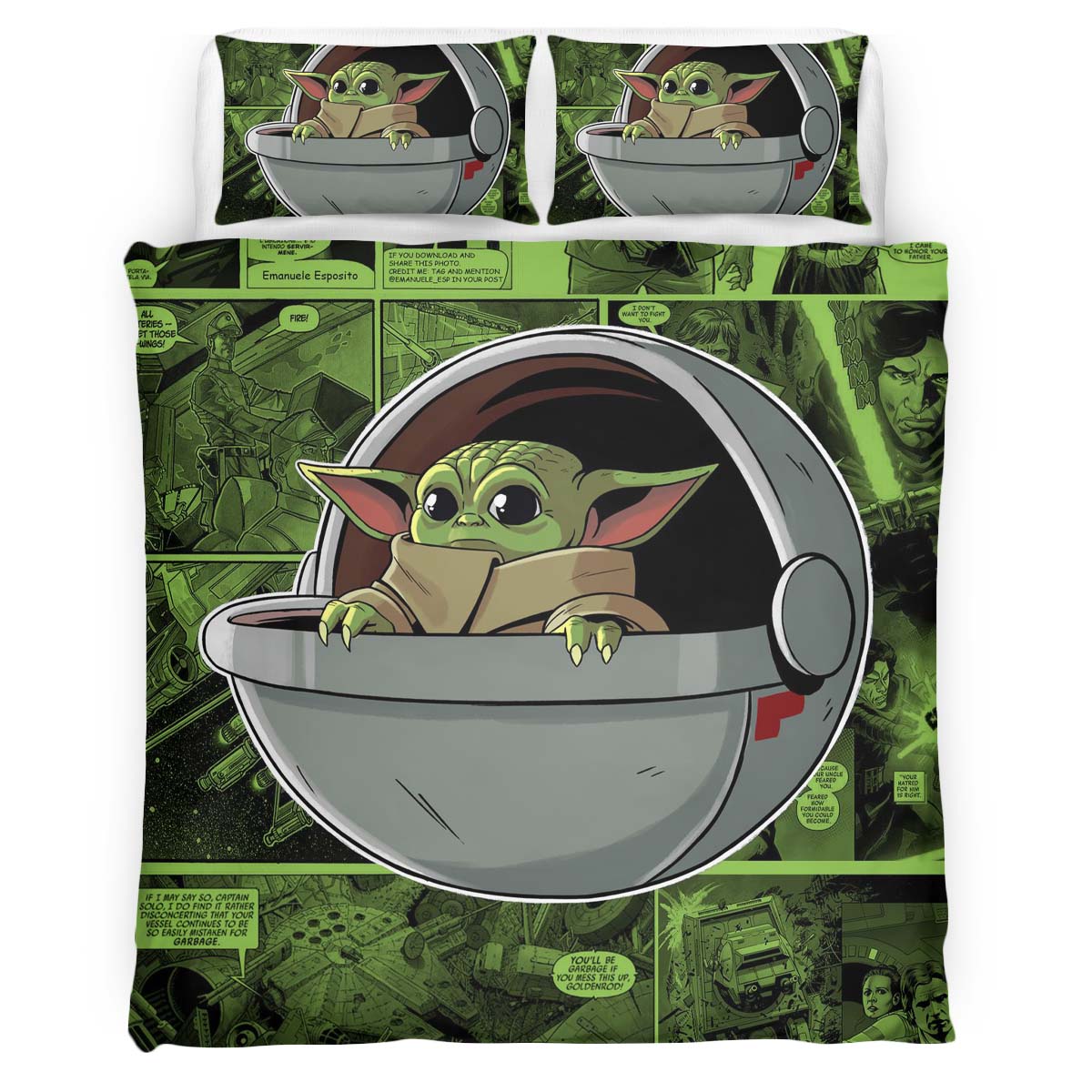 Baby Yoda Grogu Star Wars The Mandalorian Kinderbettwäsche – Bettwäsche