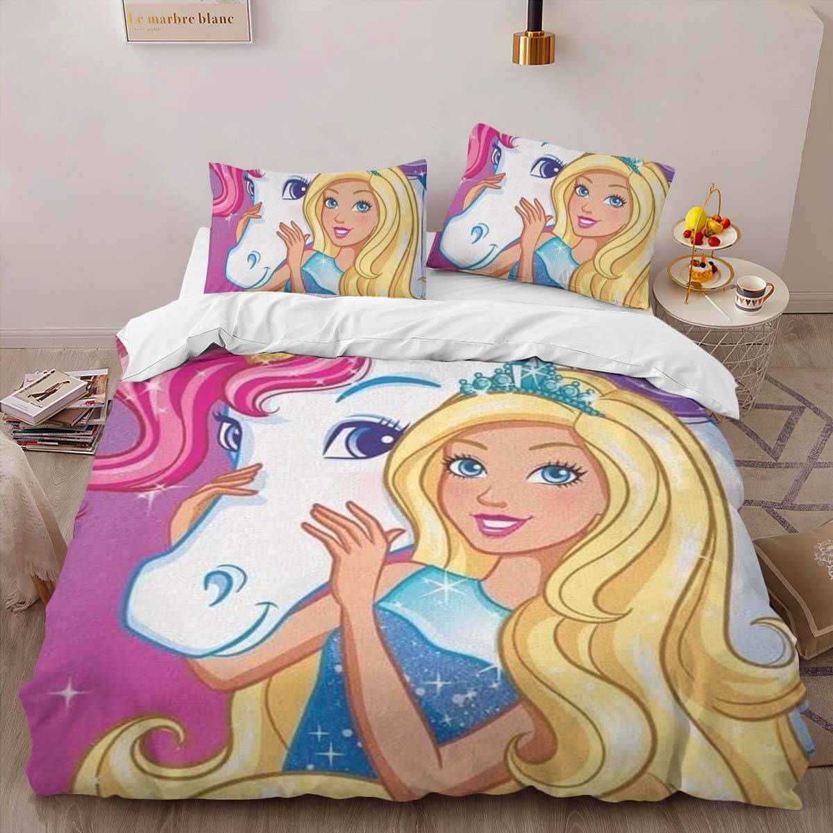 Barbie und Einhorn Kinderbettwäsche – Bettwäsche – Bild 2