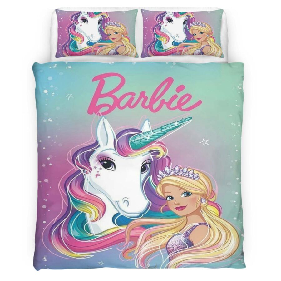 Barbie und Einhorn 2 Kinderbettwäsche – Bettwäsche – Bild 4
