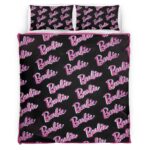 Barbie Logo Schwarz Pink Kinderbettwäsche – Bettwäsche