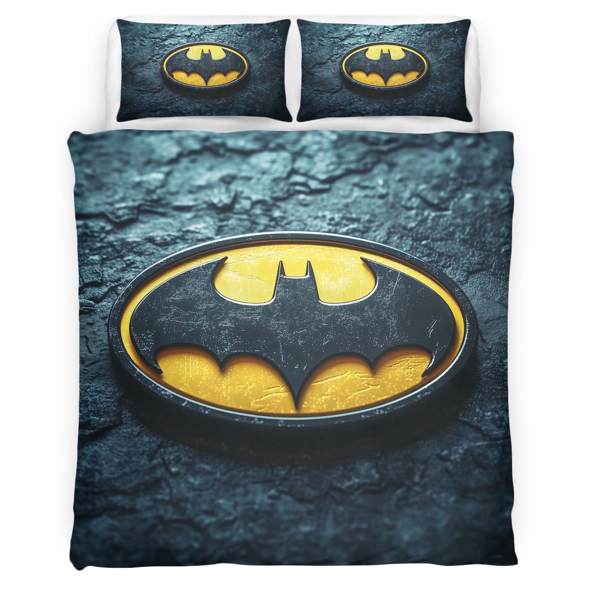 Batman Logo Klassisch Gelb Schwarz Kinderbettwäsche – Bettwäsche
