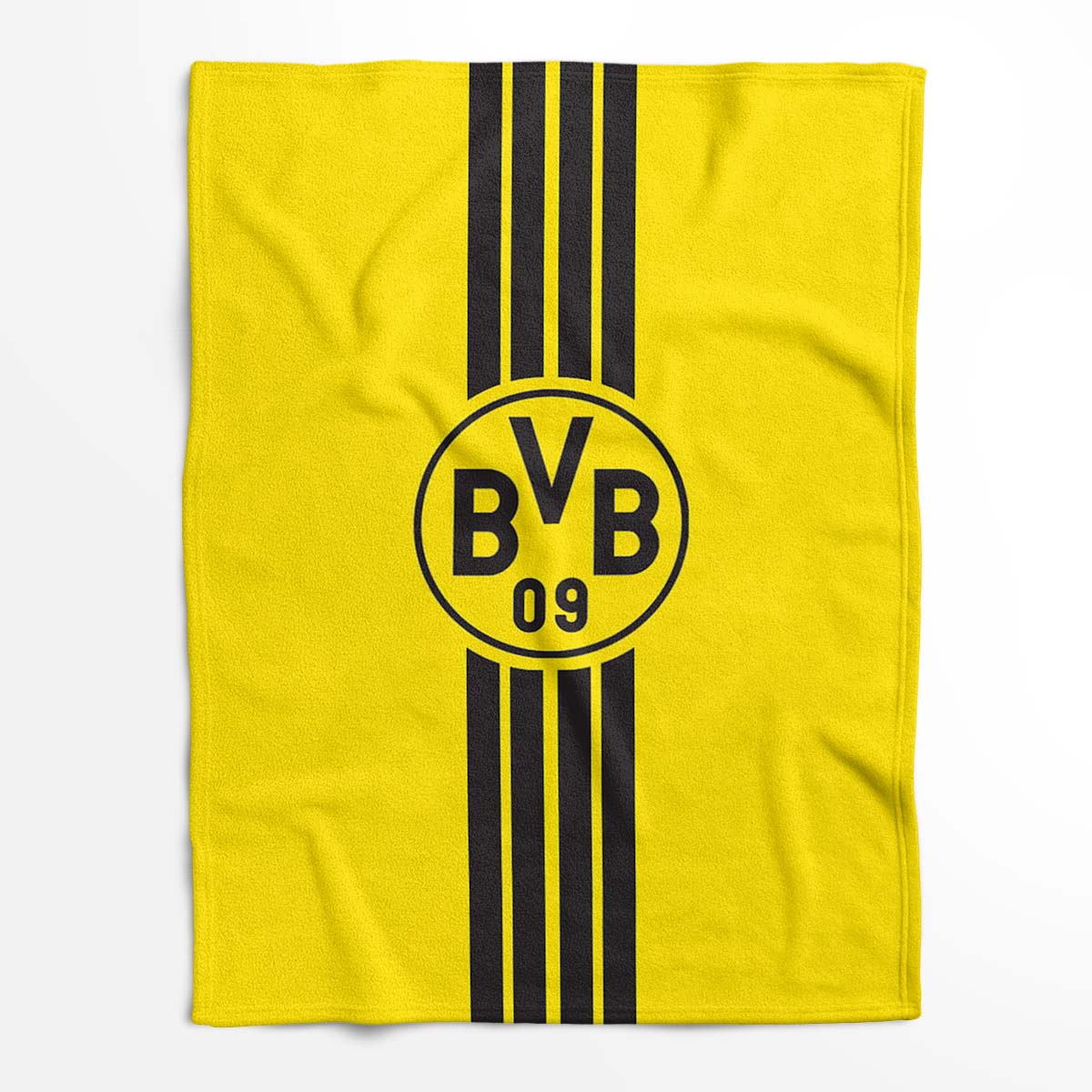 Borussia Dortmund BVB Schwarz kariert gelber Hintergrund Fleecedecke - Decke – Bild 2