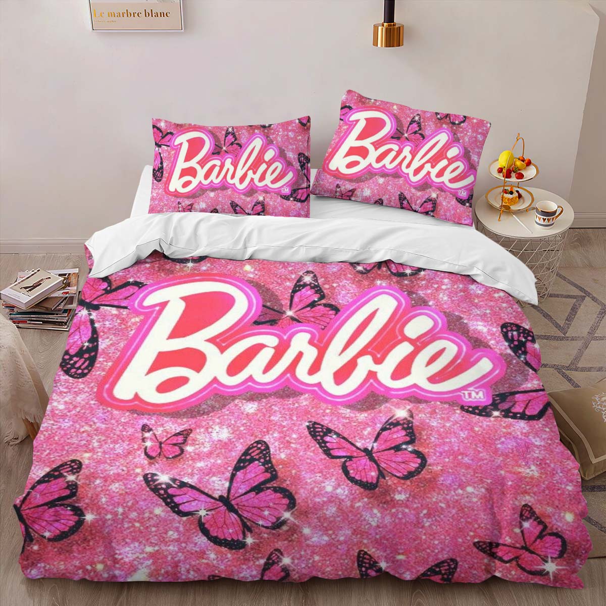 Schmetterlinge Glitzer Barbie Kinderbettwäsche – Bettwäsche – Bild 2