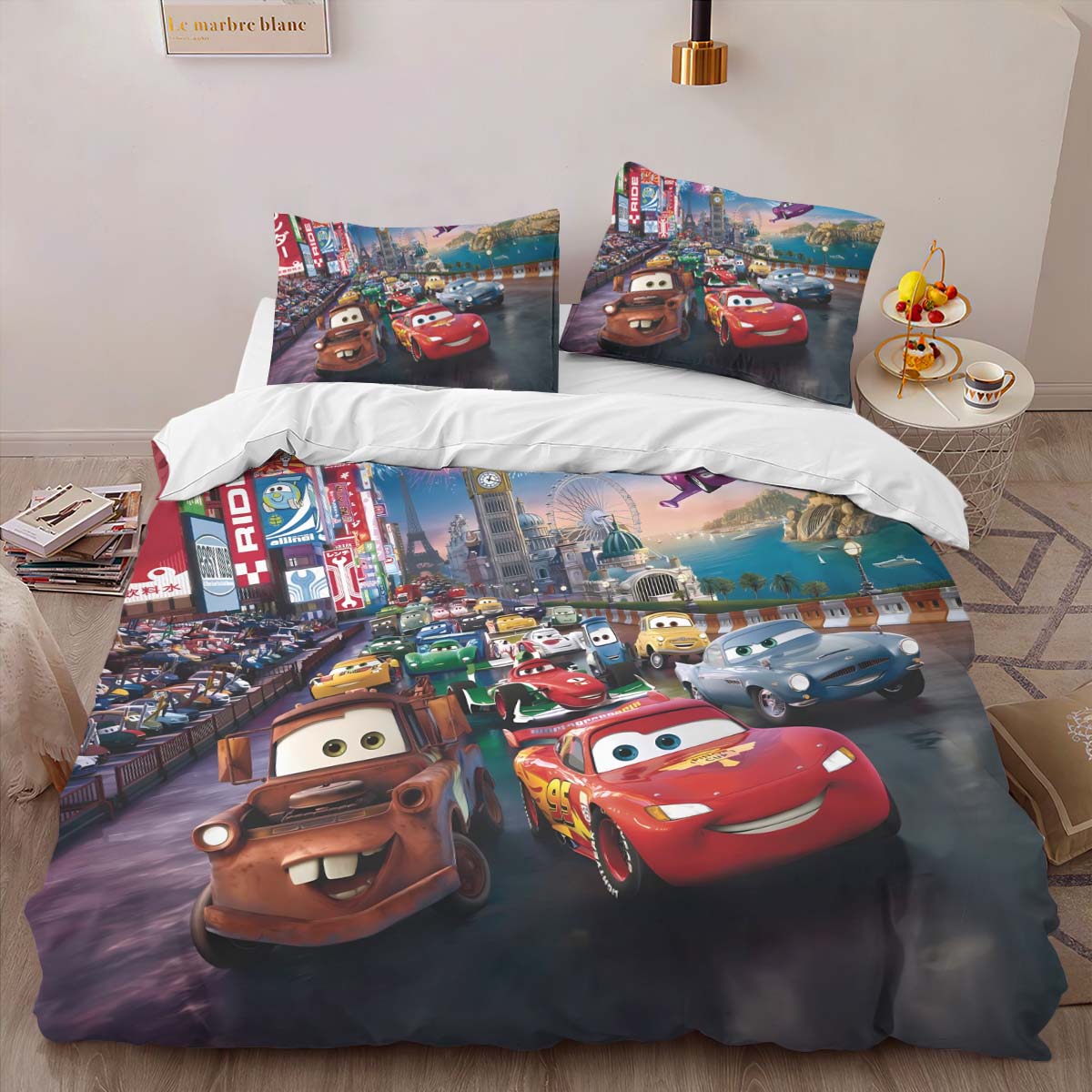 Cars 95 Lightning McQueen in Tokyo Straße 2 Kinderbettwäsche – Bettwäsche – Bild 2