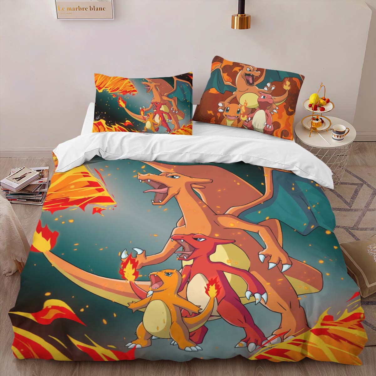 Glumanda Glutexo Glurak Feuer Pokemon 4 Kinderbettwäsche – Bettwäsche – Bild 2
