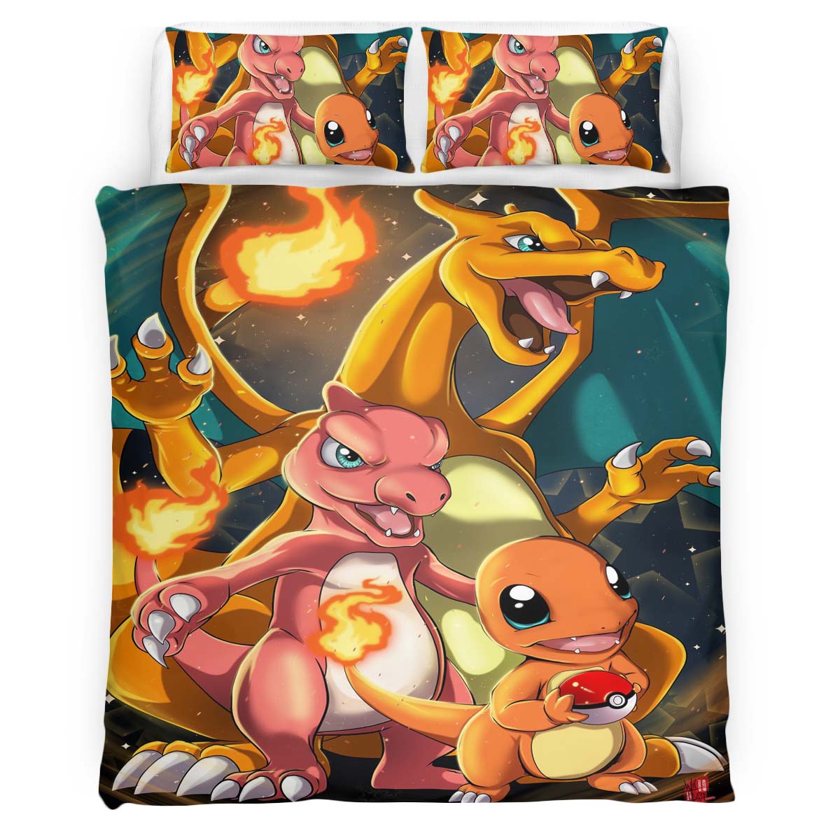 Glumanda Glutexo Glurak Pokemon Kinderbettwäsche – Bettwäsche