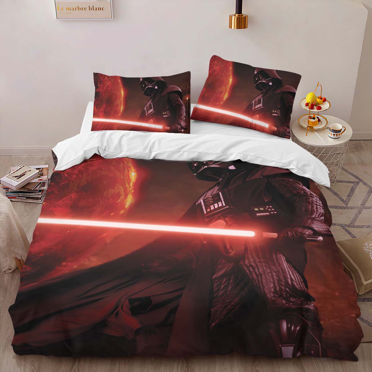 Darth Vader mit rotem Lichtschwert Kinderbettwäsche – Bettwäsche – Bild 2
