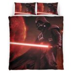 Darth Vader mit rotem Lichtschwert Kinderbettwäsche – Bettwäsche