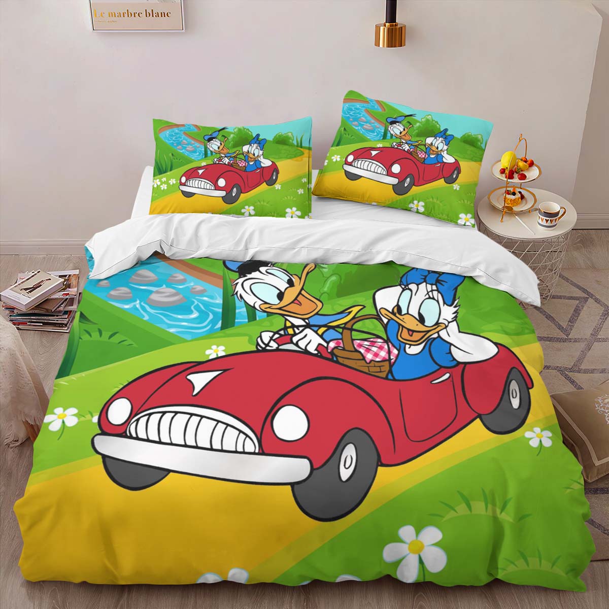 Donald Duck und Daisy Duck Autofahrt Picknick Kinderbettwäsche – Bettwäsche – Bild 2