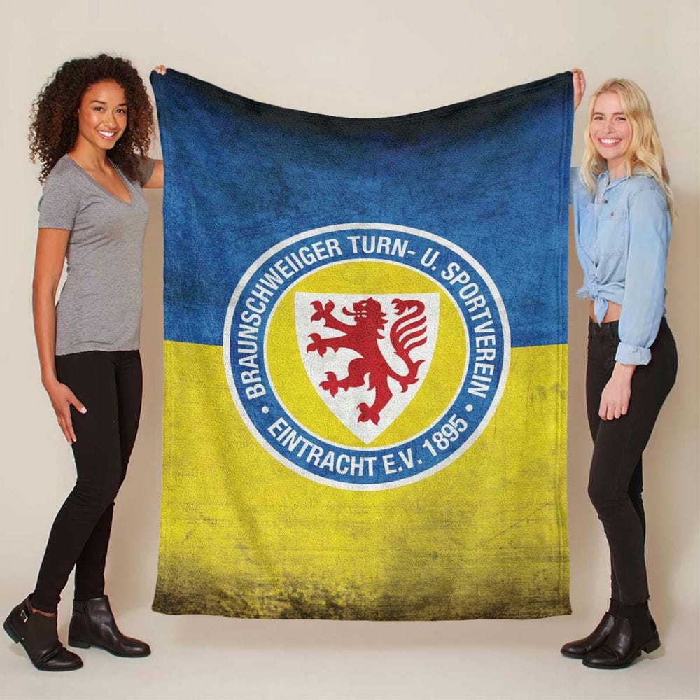 Eintracht Braunschweig Blau Gelb 3 Fleecedecke - Decke