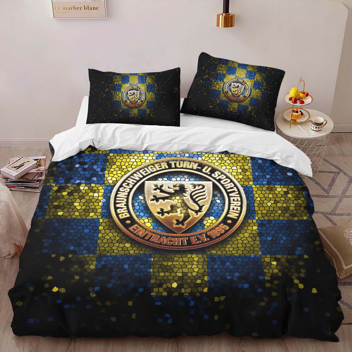 Eintracht Braunschweig Blue Yellow diamond style 01 Kinderbettwäsche - Bettwäsche