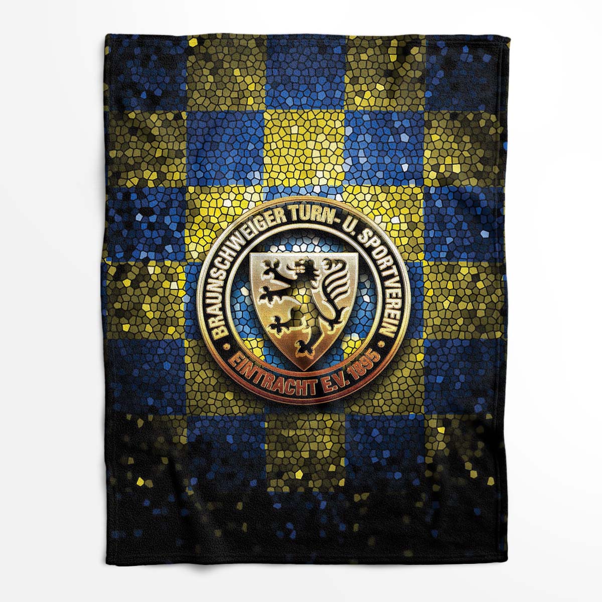 Eintracht Braunschweig Blau Gelb Rautenstil 01 Fleecedecke - Decke – Bild 2