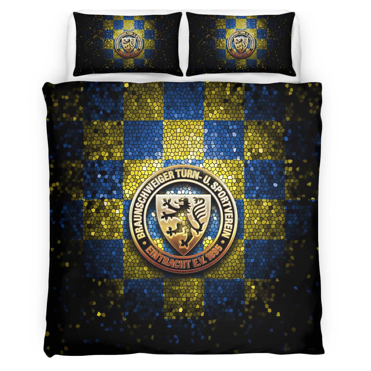 Eintracht Braunschweig Blue Yellow diamond style 01 Kinderbettwäsche - Bettwäsche – Bild 2