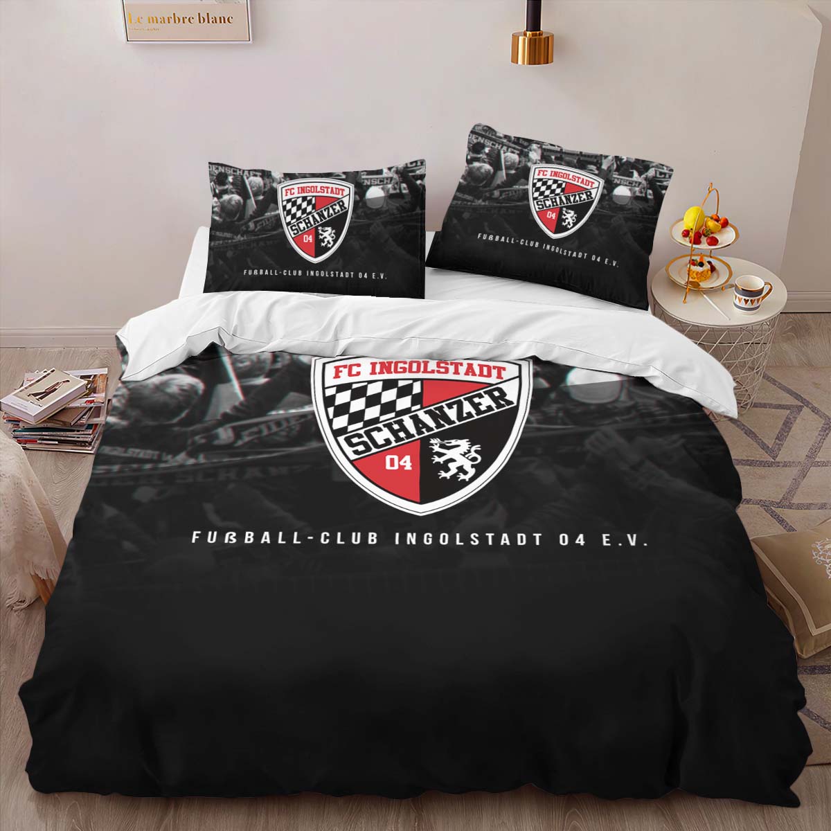 FC Ingolstadt 04 fan field background Kinderbettwäsche - Bettwäsche