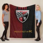 FC Ingolstadt Schanzer 04 schwarz rot Leder Fleecedecke – Decke