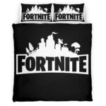 Fortnite Schwarz Weiß Logo 2 Kinderbettwäsche – Bettwäsche