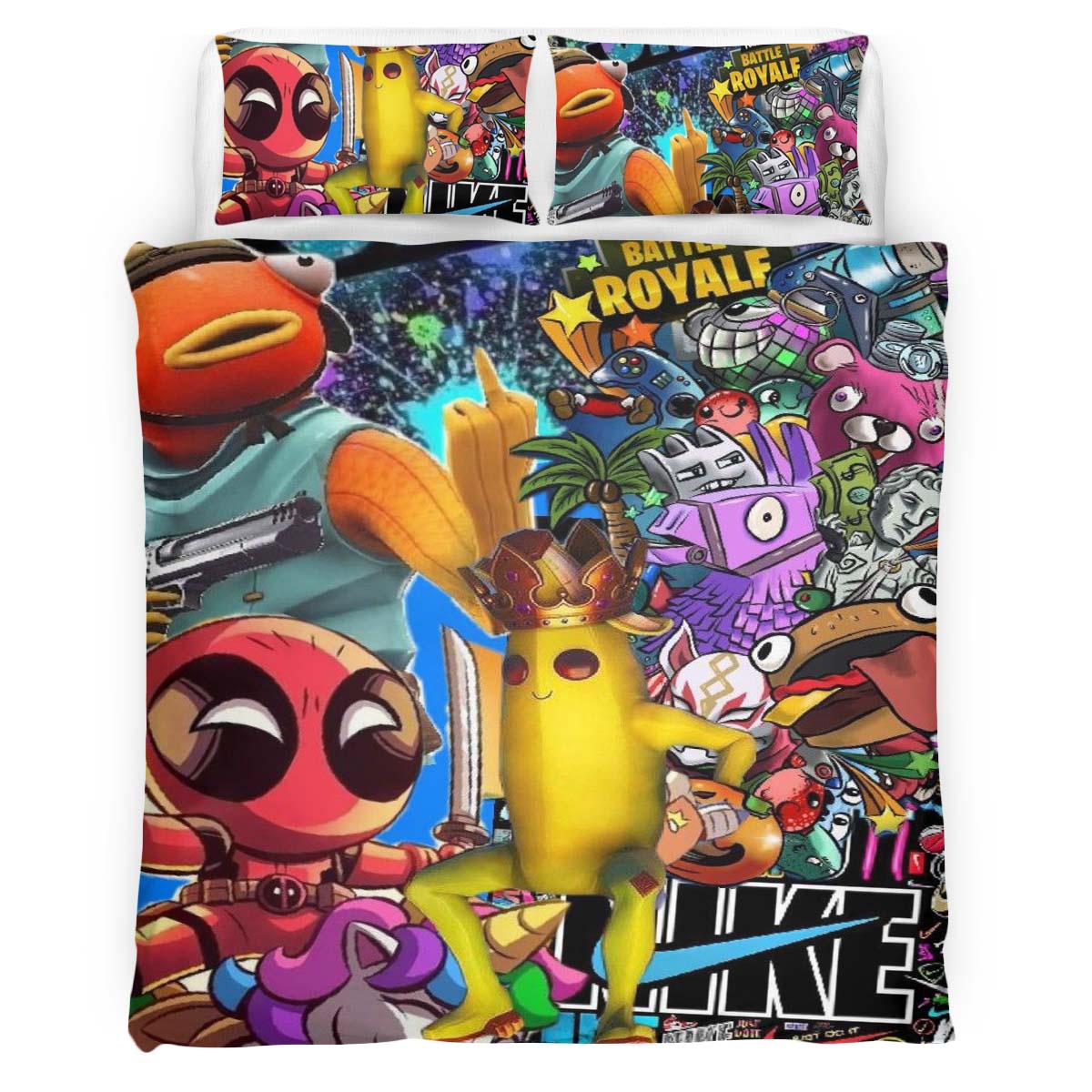 Fortnite Skin Fishstick Peely Deadpool Kinderbettwäsche – Bettwäsche