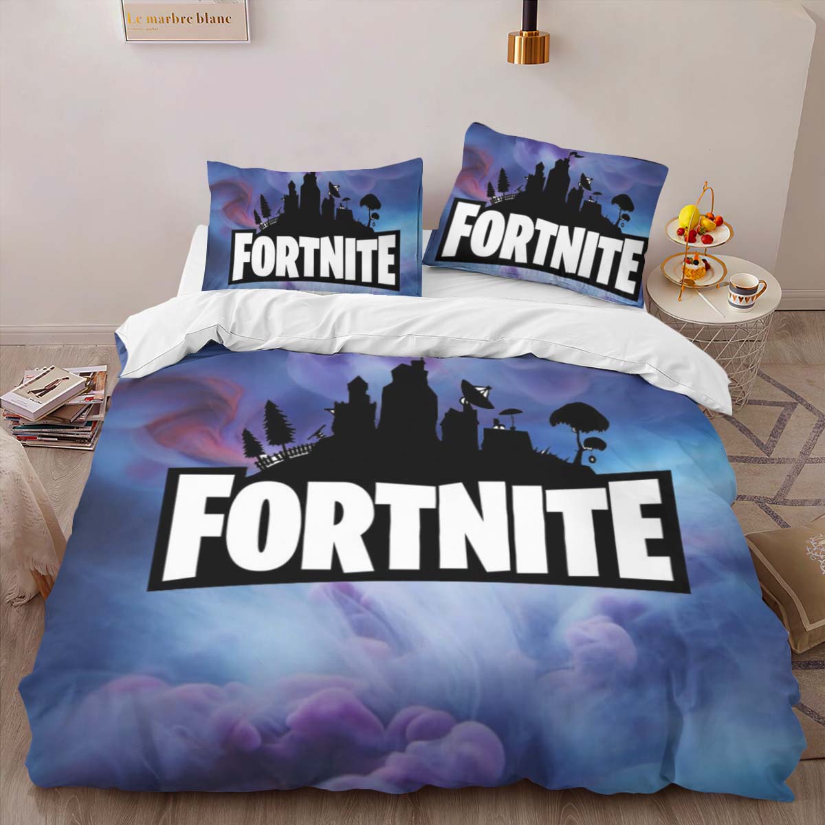 Fortnite Himmel und Logo Kinderbettwäsche – Bettwäsche – Bild 2