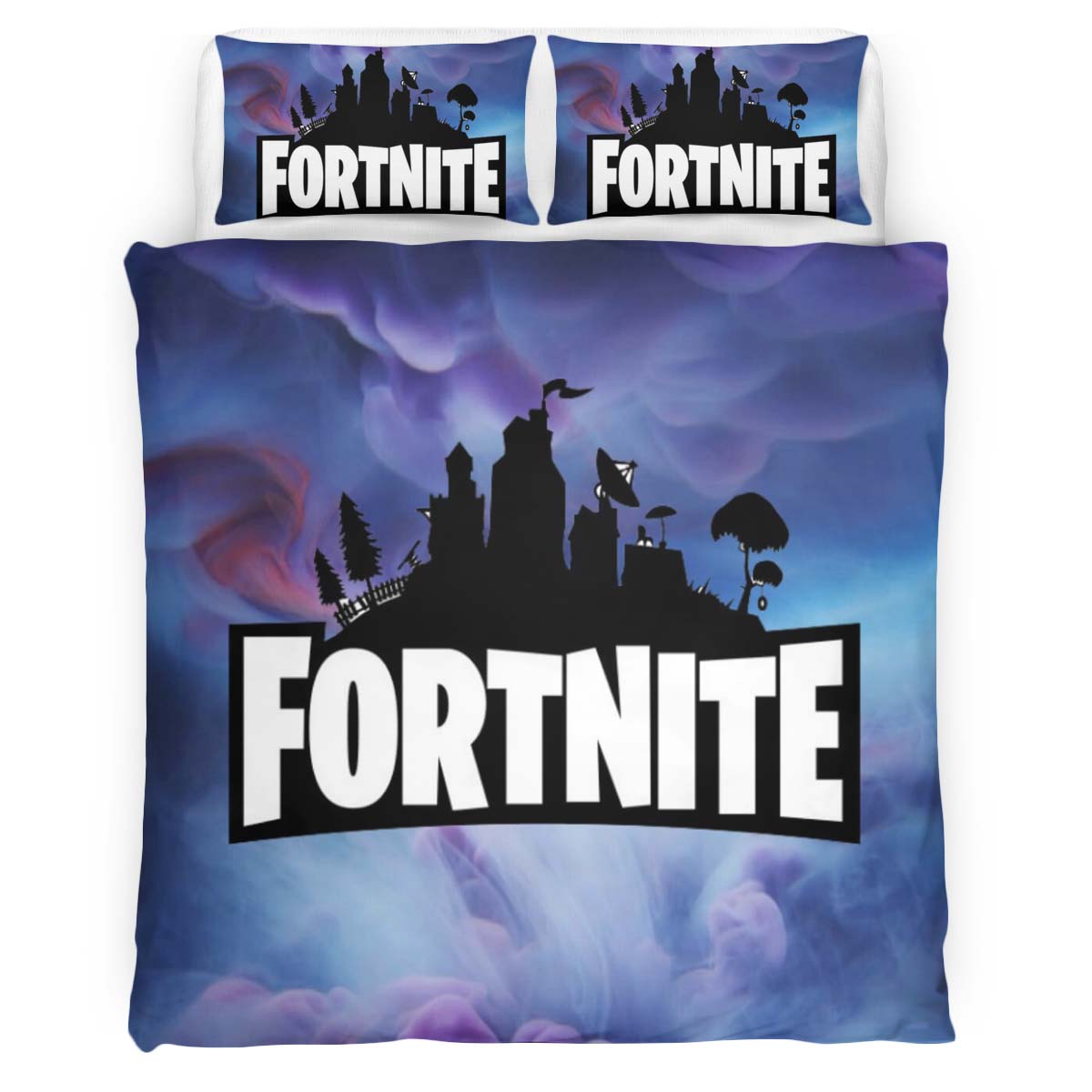 Fortnite Himmel und Logo Kinderbettwäsche – Bettwäsche