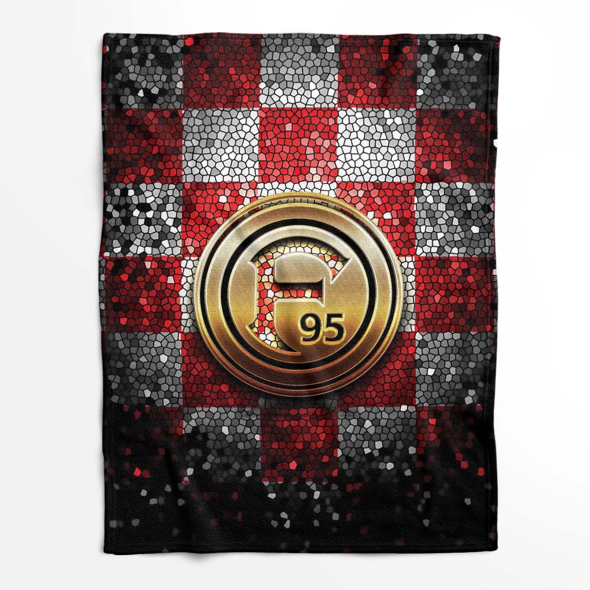 Fortuna Düsseldorf Rauten-Style Fleecedecke - Decke – Bild 2