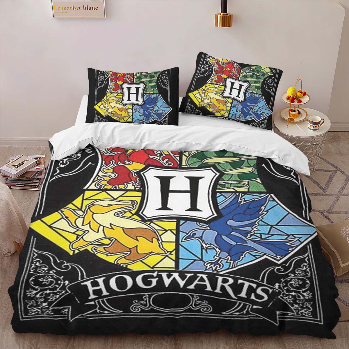 Harry Potter Hogwarts Schule Logo Zeichnung Kinderbettwäsche – Bettwäsche – Bild 2