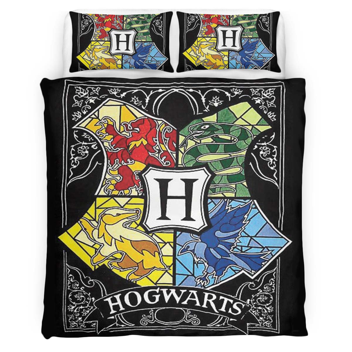 Harry Potter Hogwarts Schule Logo Zeichnung Kinderbettwäsche – Bettwäsche