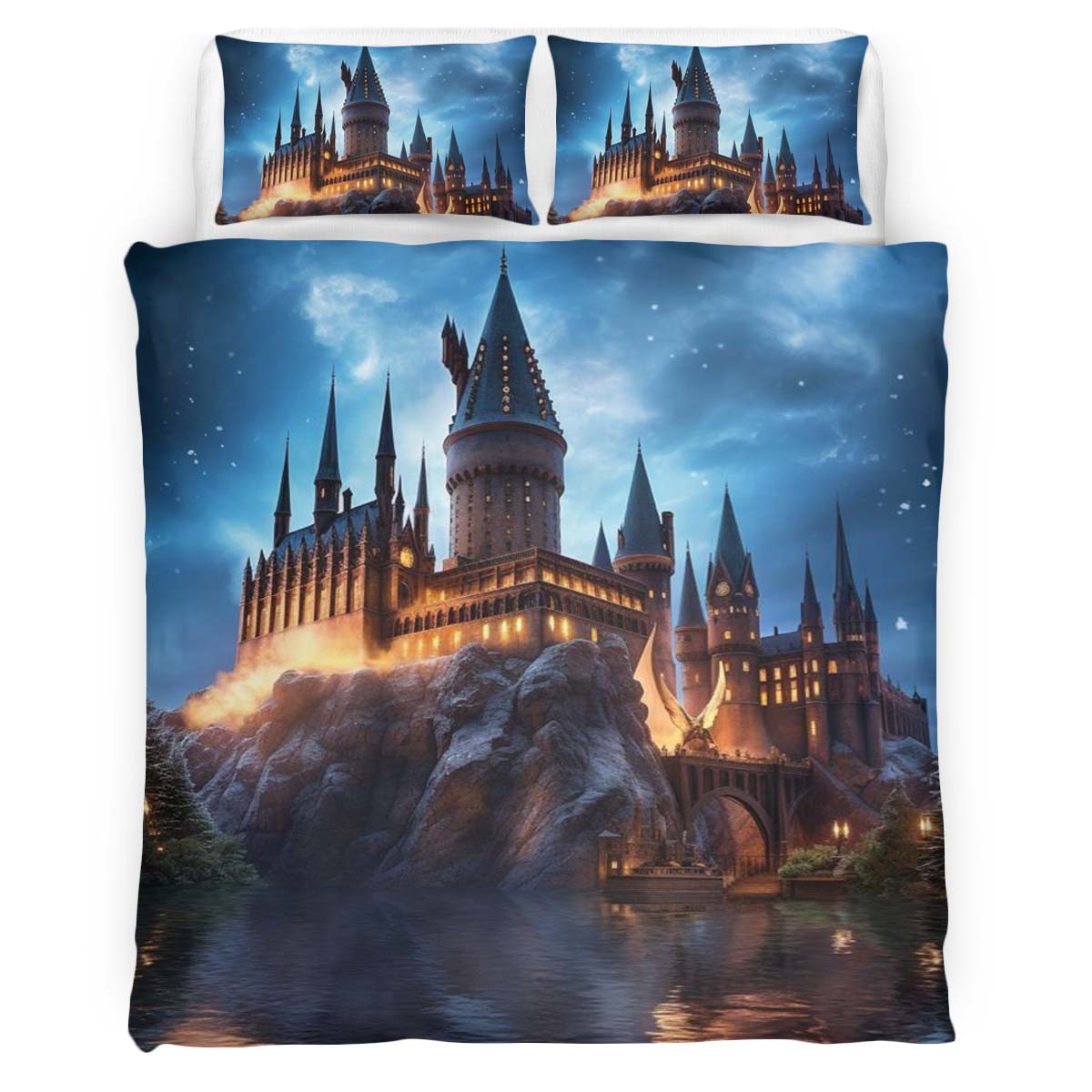 Harry Potter Hogwarts Schule Nacht 03 Kinderbettwäsche – Bettwäsche