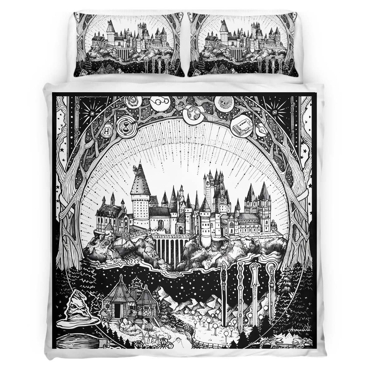 Harry Potter Hogwarts Schule und Symbole Kinderbettwäsche – Bettwäsche