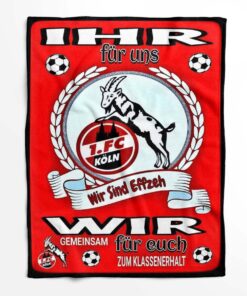 Alternative view of 1. FC Köln Ihr für uns wir sind effzeh wir gemeinsam für euch zum Klassenerhalt Fleecedecke - Decke