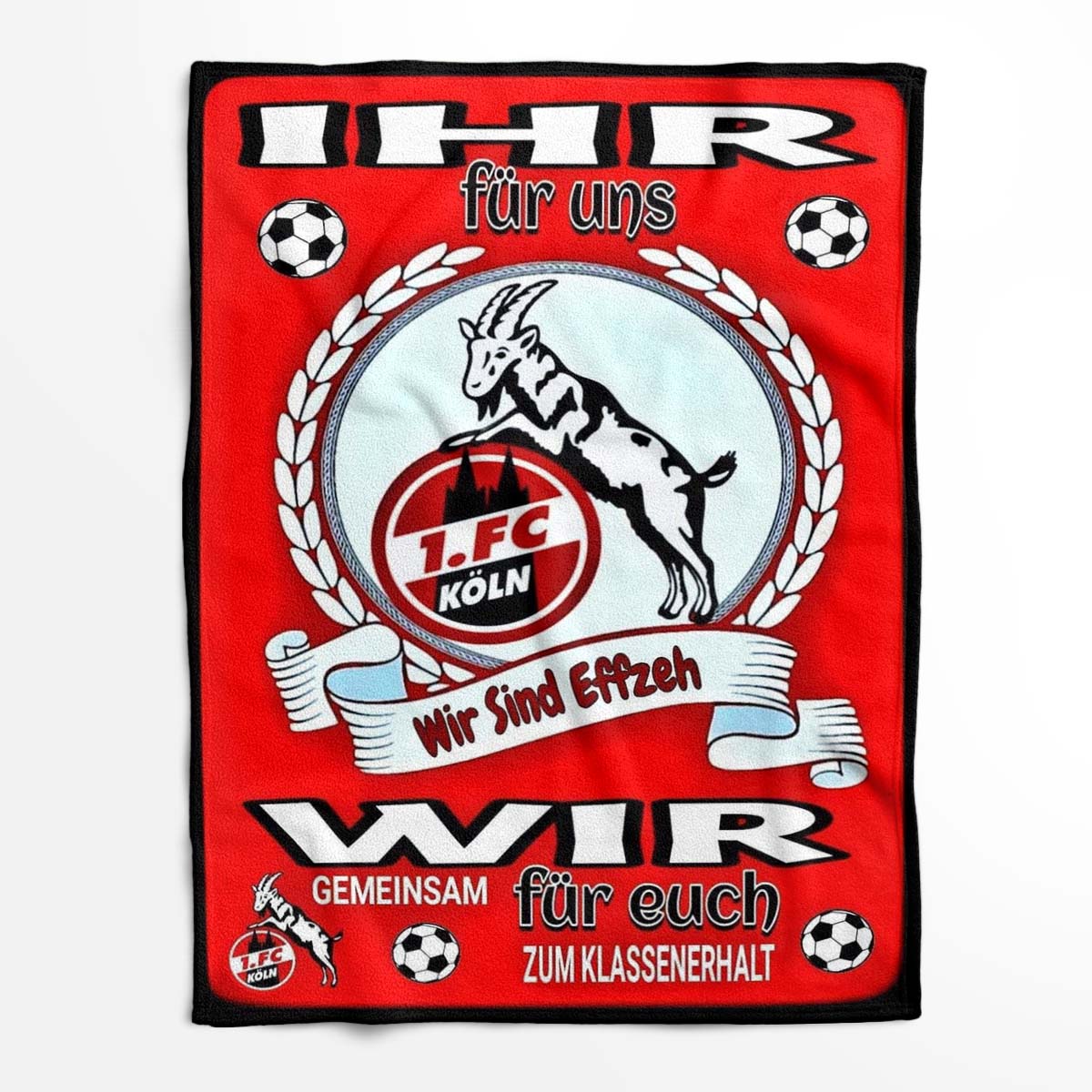 1. FC Köln Ihr für uns wir sind effzeh wir gemeinsam für euch zum Klassenerhalt Fleecedecke - Decke – Bild 2