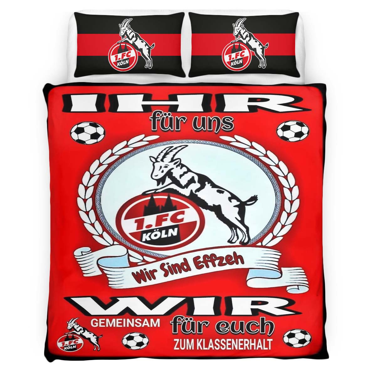 Ihr für uns wir sind effzeh wir gemeinsam für euch zum klassenerhalt Kinderbettwäsche - Bettwäsche – Bild 2