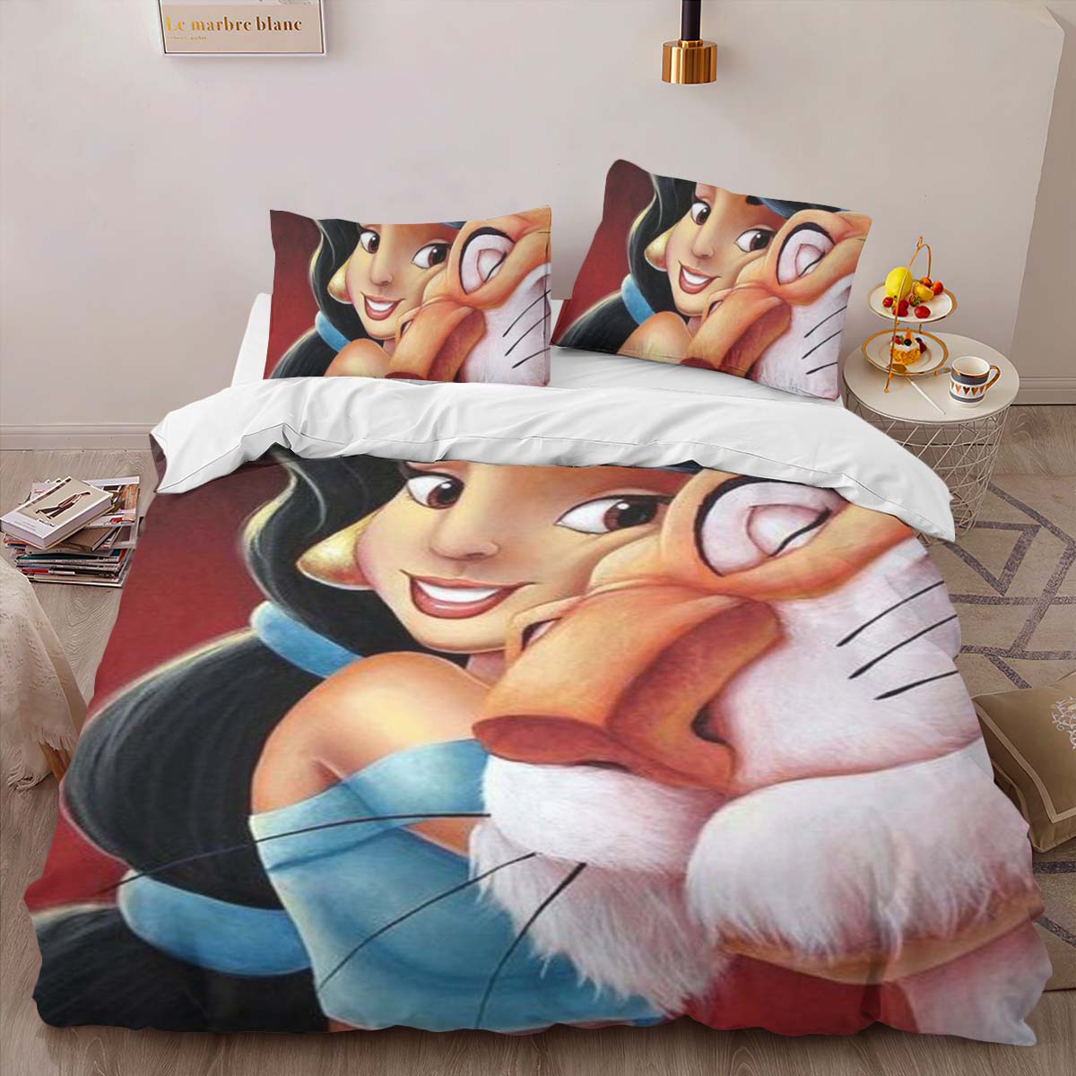 Prinzessin Jasmin und der Tiger Rajah Aladdin 02 Kinderbettwäsche – Bettwäsche – Bild 2