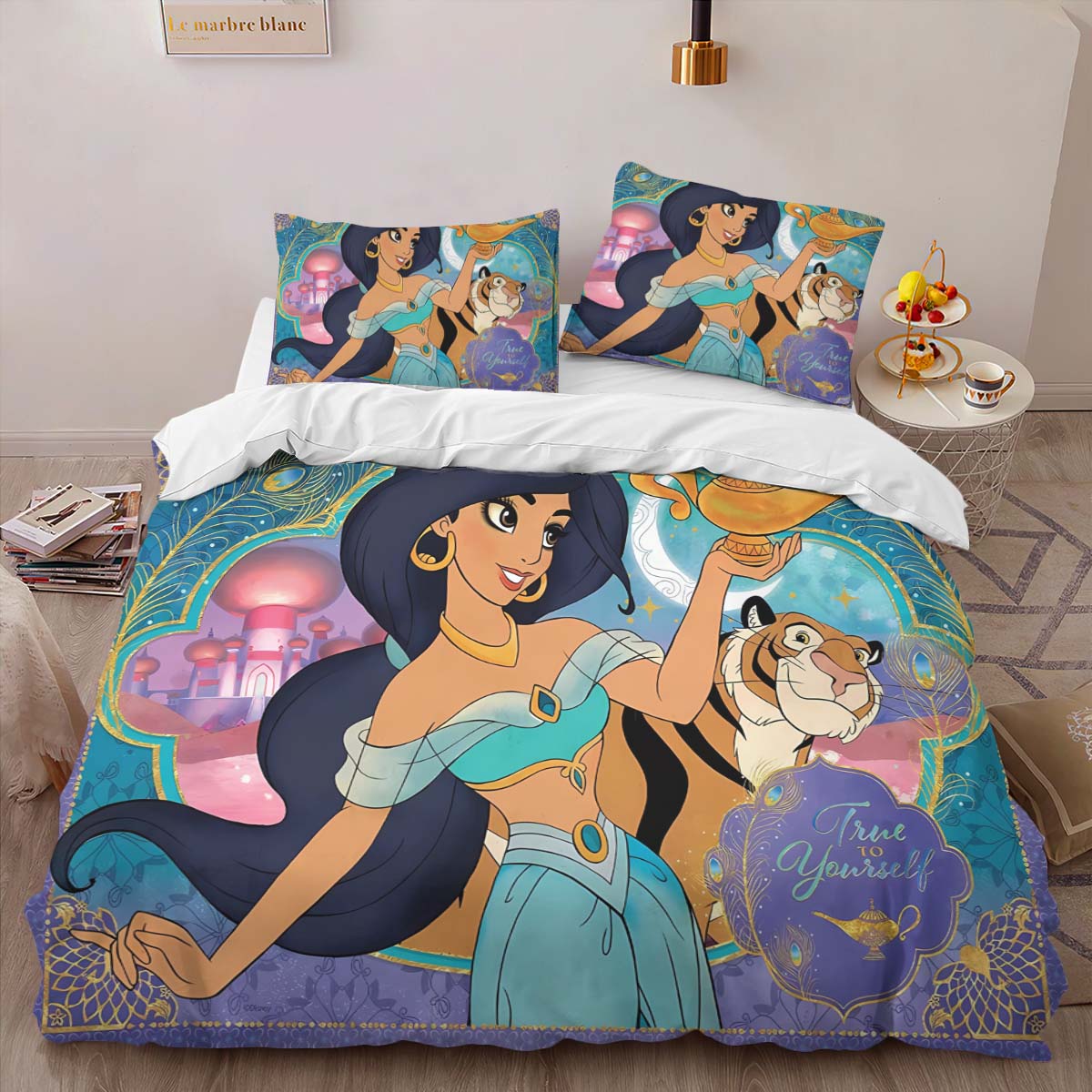 Prinzessin Jasmin und der Tiger Rajah Aladdin 03 Kinderbettwäsche – Bettwäsche – Bild 2