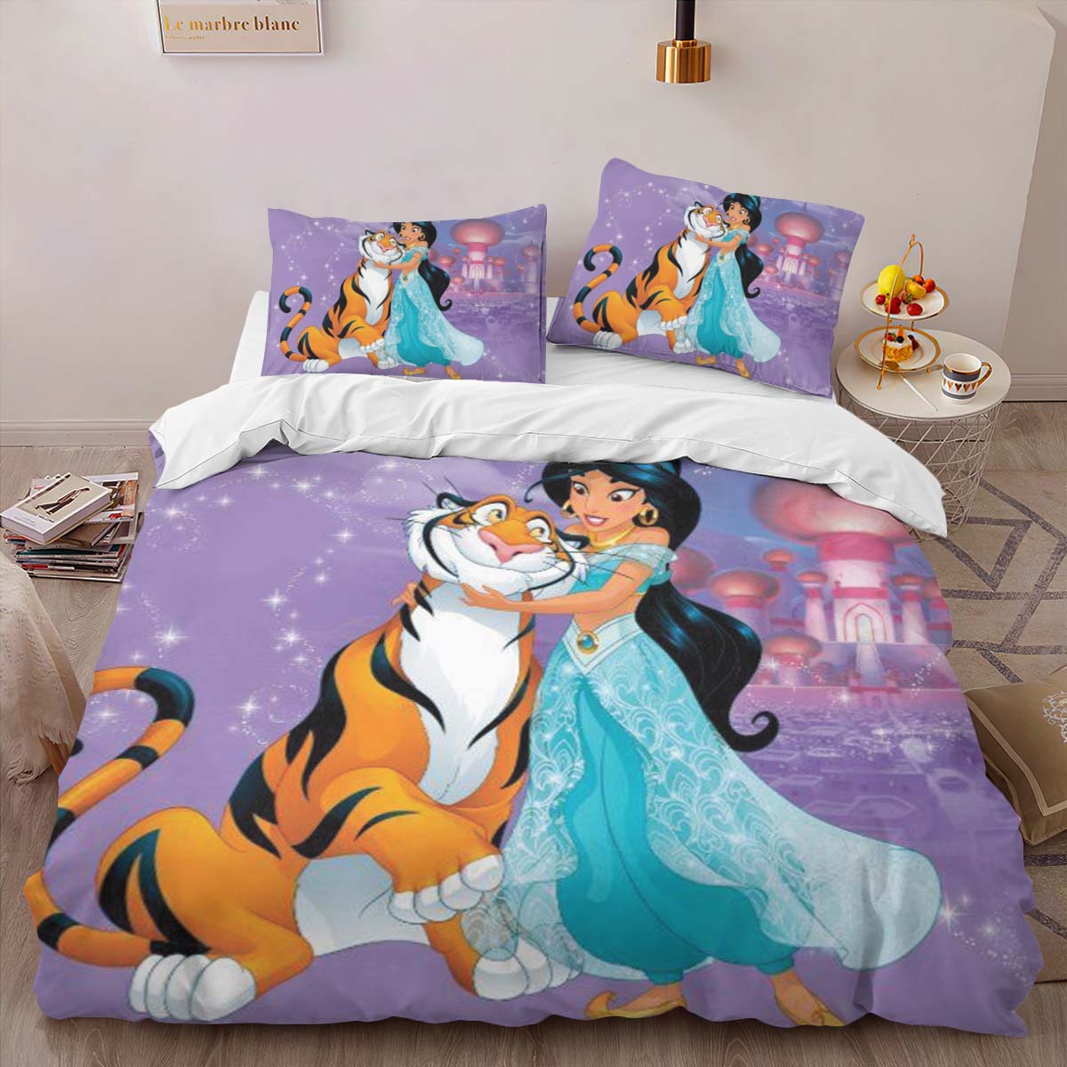 Prinzessin Jasmin und der Tiger Rajah Aladdin 04 Kinderbettwäsche – Bettwäsche – Bild 2