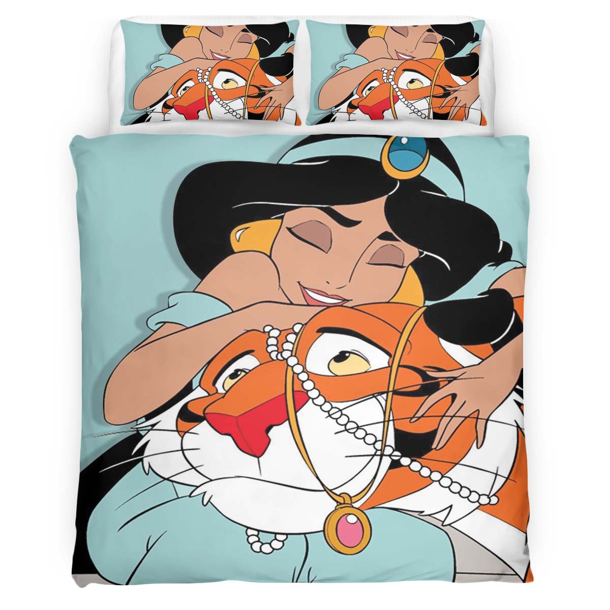 Prinzessin Jasmin und der Tiger Rajah Aladdin Kinderbettwäsche – Bettwäsche