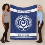 MSV Duisburg weiß blau Die Zebras Fleecedecke – Decke