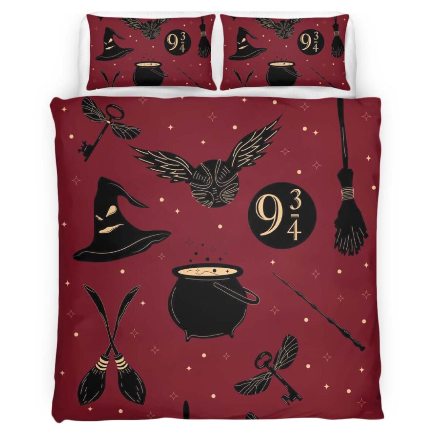 Magische Dinge Harry Potter Symbole Nimbus 2000 Sprechender Hut Kinderbettwäsche – Bettwäsche – Bild 4