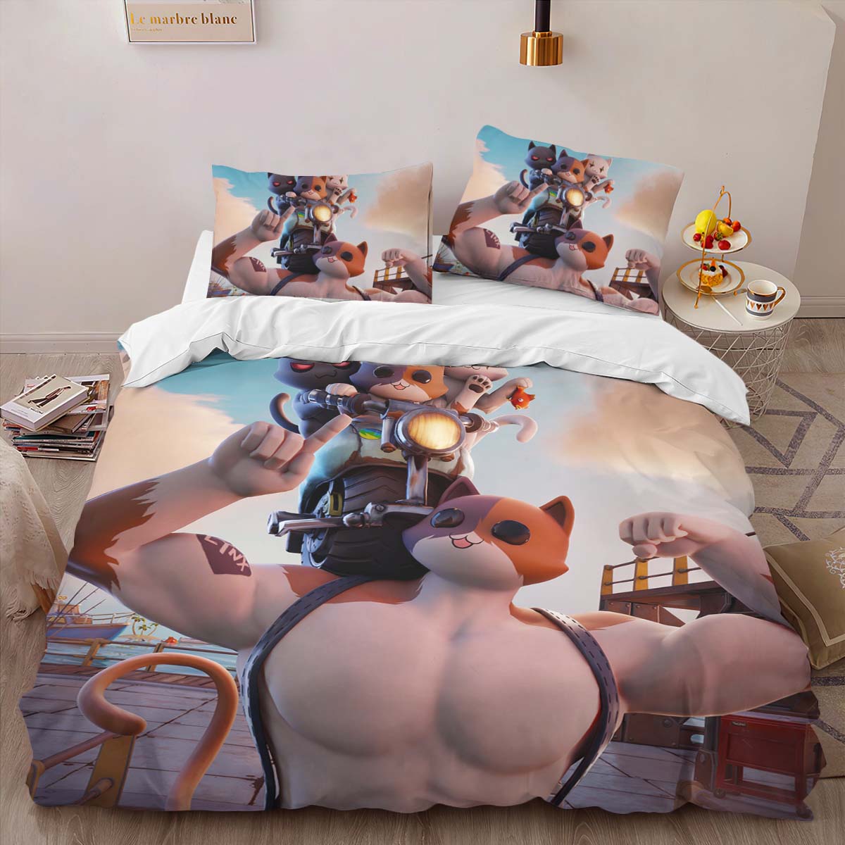 Meowscles Kit Skin Fortnite Glücklich Kinderbettwäsche – Bettwäsche – Bild 2