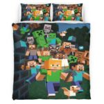 Minecraft Alle Charaktere Bösewichte und gute Charaktere Kinderbettwäsche – Bettwäsche