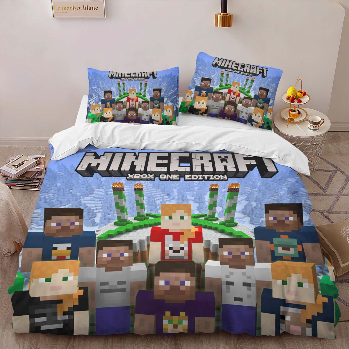 Minecraft Alle Charaktere Verbündete im Spiel Kinderbettwäsche – Bettwäsche – Bild 2