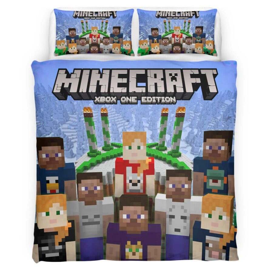 Minecraft Alle Charaktere Verbündete im Spiel Kinderbettwäsche – Bettwäsche – Bild 4