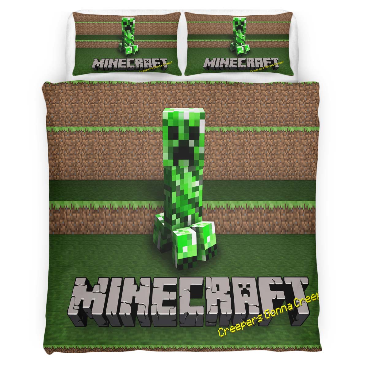 Minecraft Klassik Creeper unglücklich Kinderbettwäsche – Bettwäsche