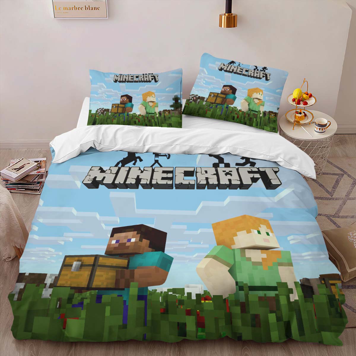 Minecraft Klassik Steve mit Alex Kinderbettwäsche – Bettwäsche – Bild 2