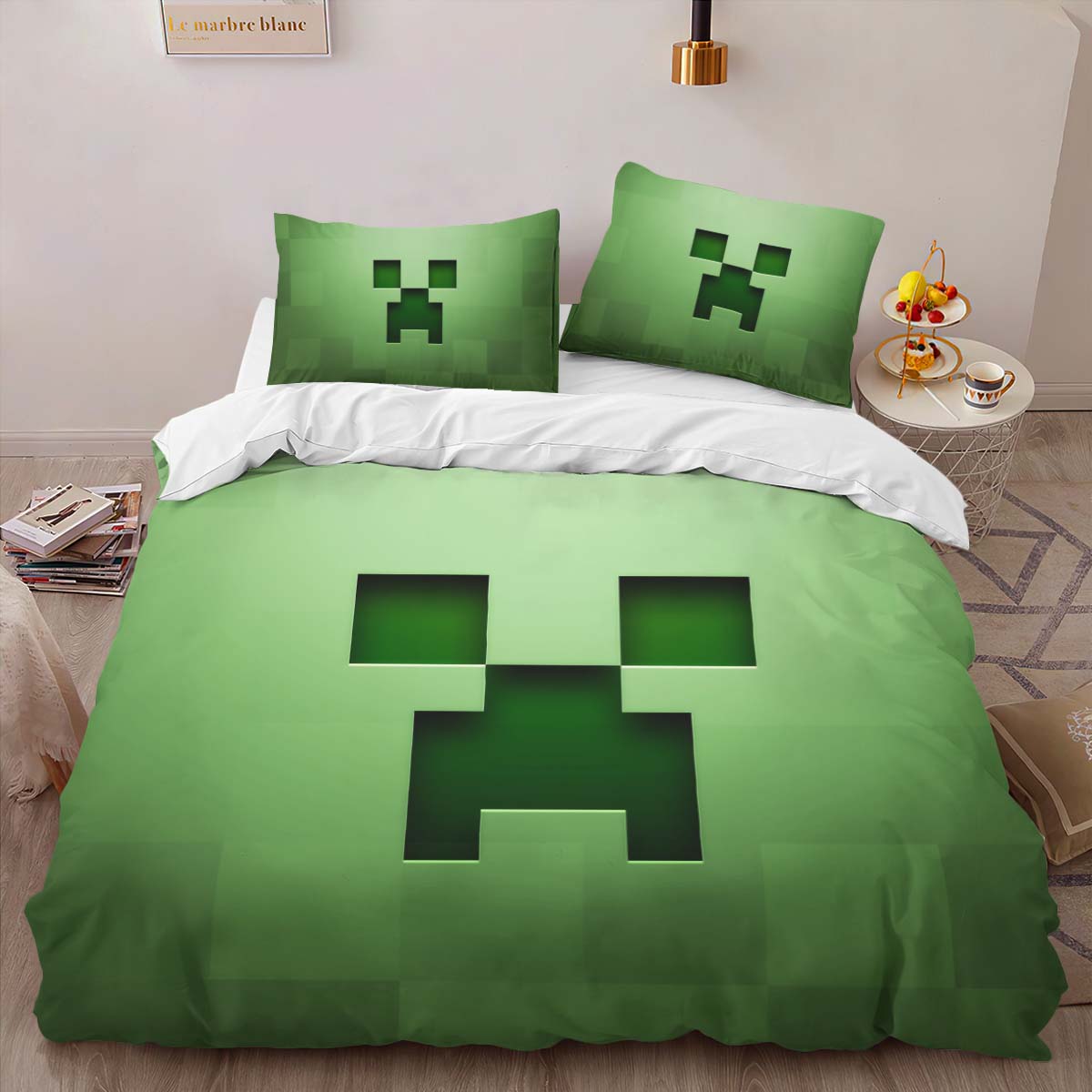 Minecraft Creeper Gesicht Kinderbettwäsche – Bettwäsche – Bild 2