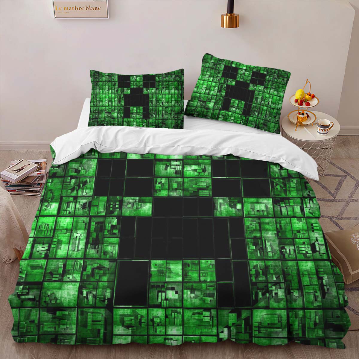 Minecraft Creeper Gesicht 2 Kinderbettwäsche – Bettwäsche – Bild 2